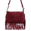 Kožená crossbody kabelka 25-085 vínová