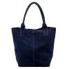 Kožená shopper bag kabelka Luka 26-036 modrá
