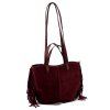Kožená shopper bag kabelka Luka 26-065 vínová