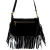 Kožená crossbody kabelka 25-085 černá