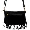 Kožená crossbody kabelka 25-086 černá