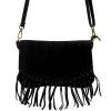 Kožená crossbody kabelka 25-086 černá