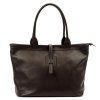 Kožená shopper bag kabelka Luka 25-007 tmavě hnědá