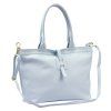 Kožená shopper bag kabelka Luka 25-007 světle modrá