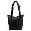 Kožená shopper bag kabelka 26-130 DL černá