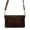 Kožená crossbody kabelka 24-071 M tmavě hnědá