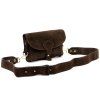 Kožená crossbody kabelka 24-071 M tmavě hnědá