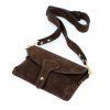 Kožená crossbody kabelka 24-071 M tmavě hnědá