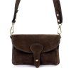Kožená crossbody kabelka 24-071 M tmavě hnědá