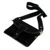 Kožená crossbody kabelka 24-071 L černá