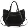 Kožená shopper bag kabelka 25-025 DL černá
