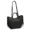 Kožená shopper bag kabelka 25-025 D DL černá