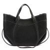 Kožená shopper bag kabelka 25-025 D DL černá