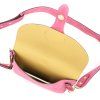 Kožená crossbody kabelka 24-071 M růžová