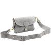 Kožená crossbody kabelka 24-071 M světle šedá
