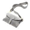 Kožená crossbody kabelka 24-071 M světle šedá