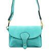 Kožená crossbody kabelka 24-071 M tyrkysová
