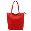 Kožená shopper bag kabelka Luka 26-084 červená
