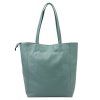 Kožená shopper bag kabelka Luka 26-084 šedozelená