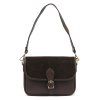 Kožená crossbody kabelka Luka 25-036-2 tmavě hnědá