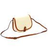 Kožená crossbody kabelka Florence 49-1cream / camel