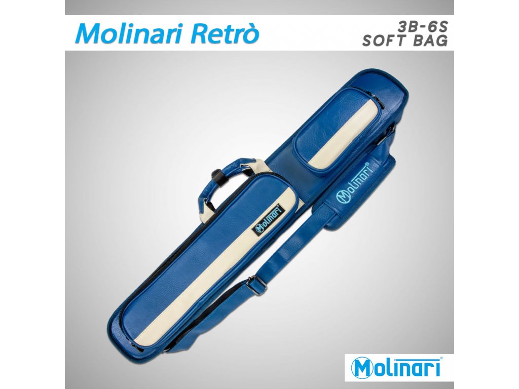 Pouzdro na tágo Molinari Retro blue/beige cue bag 3/6