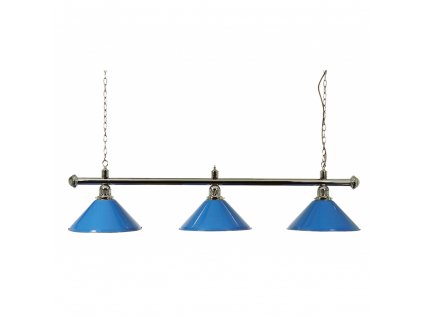 Lampa modrá chromovaná 3 stínidla 150cm