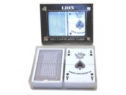 Hrací karty Lion 100 % Plastic Cards Double Black