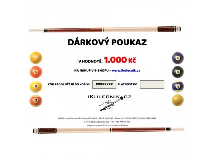 Dárkový poukaz v hodnotě 1.000 KČ