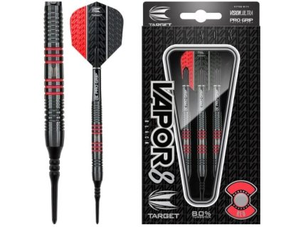 Šipky Soft Vapor 8 - Black/ Red 19 g