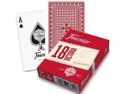 Hrací karty Fournier No 18 Standard Index Barva RED