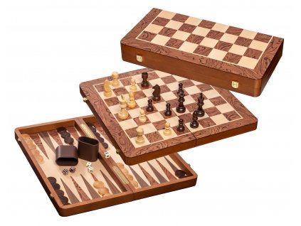 Šachy+dáma+Backgammon set velký Philos