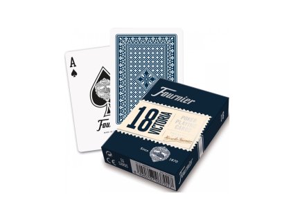 Hrací karty Fournier No 18 Standard Index, barva BLUE