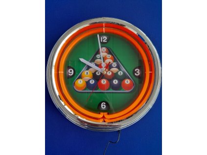 Hodiny Neon Billiard NBU-6, průměr 38 cm