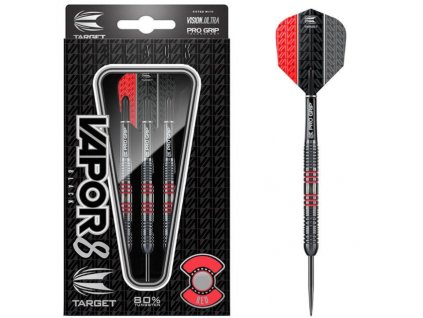 Šipky Steel Vapor 8 - Black/Red 25G