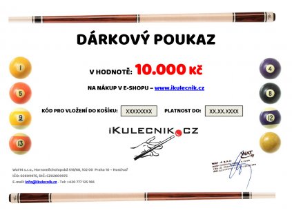 Dárkový poukaz v hodnotě 10.000,- KČ