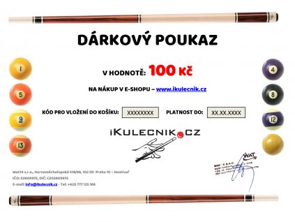 Dárkový poukaz v hodnotě 100 KČ