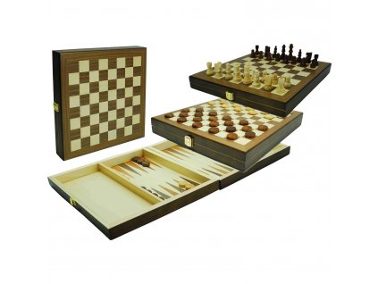 Šachy + dáma + backgammon set 29 x 29 cm