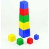 Barevné hranaté kalíšky skládací pyramidy Směr