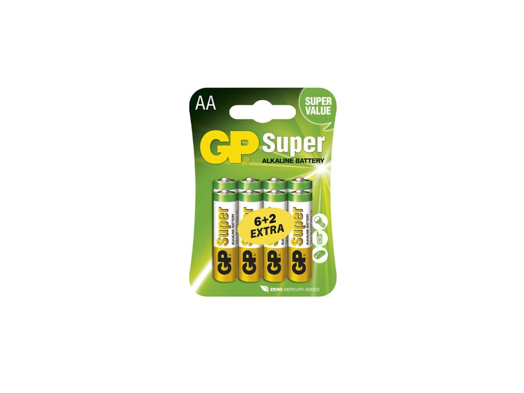 Batéria GP super alkalická AA, 6+2ks/ Blister
