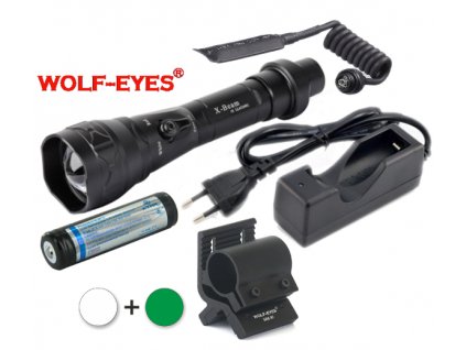 LED Baterka Wolf-Eyes X-Beam Biela XP-L HI V2 v.2 2017 + Zelená LED Full Set