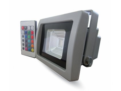 LED reflektor RGB 10W s IR diaľkovým ovládaním 800lm šedý