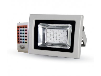 LED reflektor RGB 10W s RF diaľkovým ovládaním 800lm šedý