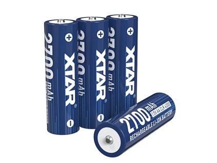 Nabíjateľný 4x akumulátor XTAR AA CLR 4300 Li ion 2700mAh 1,5V 2,5A, chránený + Púzdro