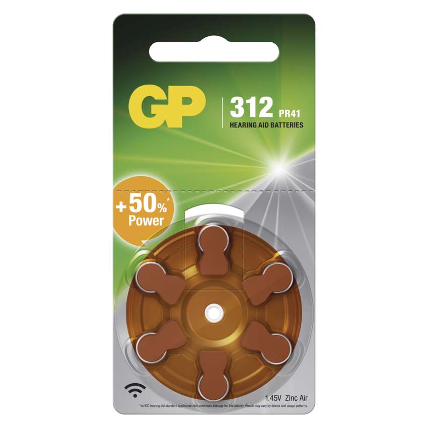 GP Batteries Batéria zinkovzdušná do naslúchadiel ZA312, 6ks/ Bl.