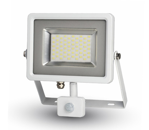 V-TAC LED reflektor SMD 30W 2400lm SLIM biely so senzorom Farba svetla: studená (6000K)