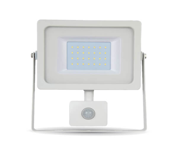 V-TAC LED reflektor SMD 30W 2550lm SLIM biely so senzorom Farba svetla: studená (6000K)