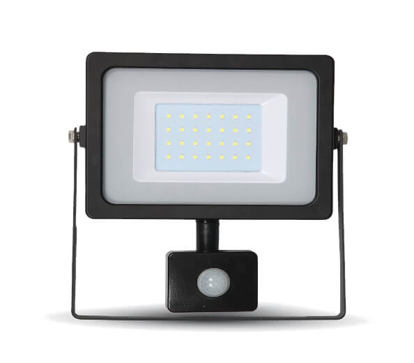 V-TAC LED reflektor SMD 30W 2550lm SLIM čierny so senzorom Farba svetla: studená (6000K)