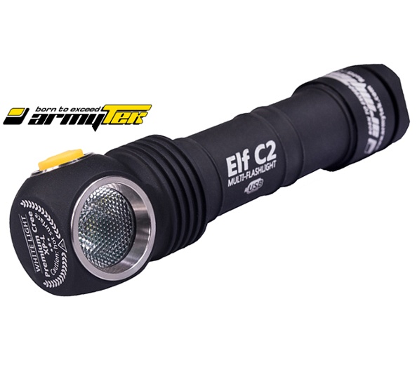 Nabíjateľná LED Čelovka Armytek Elf C2 XP-L USB Praktik Set Farba svetla: teplá (3000K)