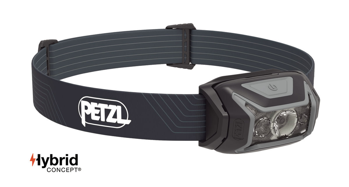 LED čelovka PETZL ACTIK CORE HYBRID šedá
